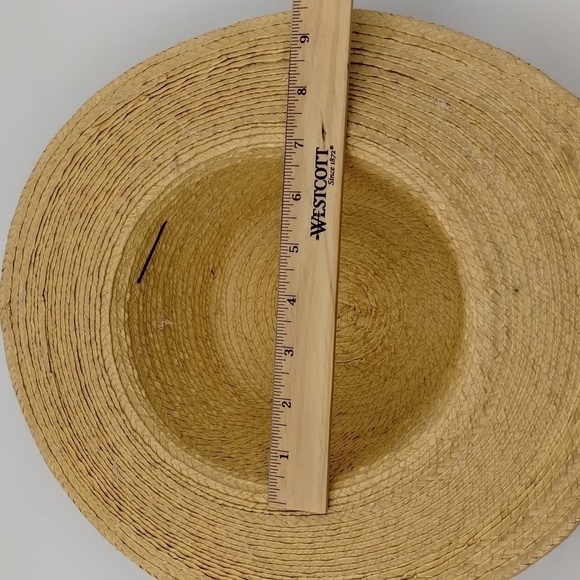 Hand Stitched Hat Band on Pine Needle Sun Hat With Tiny People - Picture 6 of 9